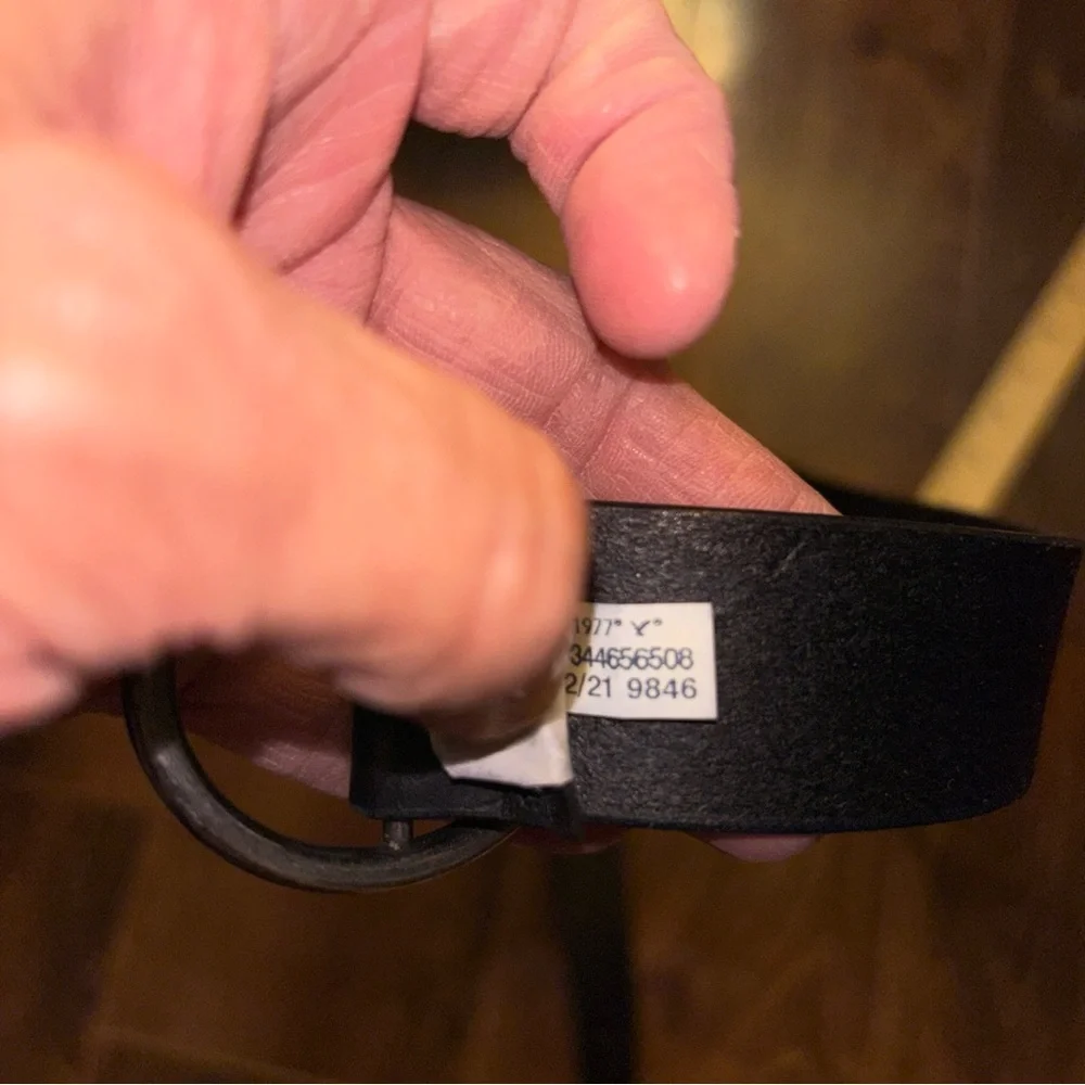 American Eagle Vintage Black leather belt with silver buckle size XS